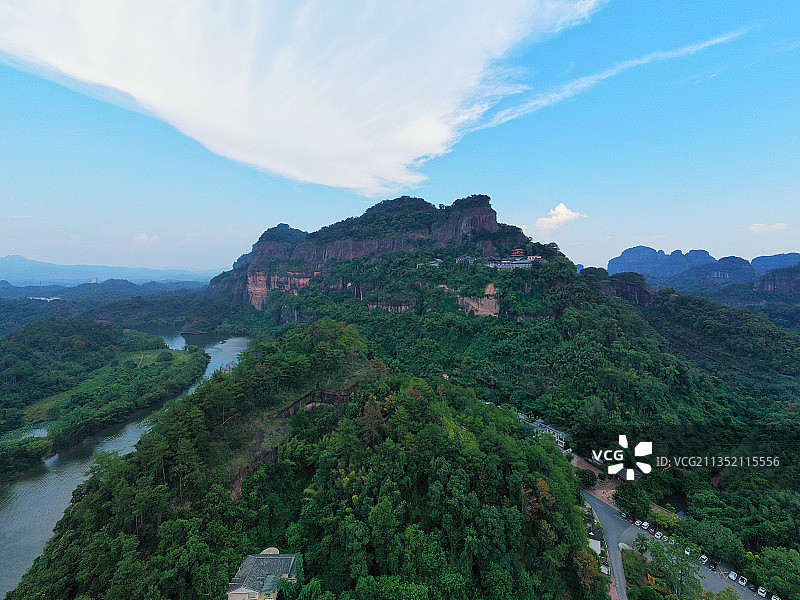 广东省韶关市仁化县中国红石公园丹霞山旅游风景区长老峰景区航拍图片素材