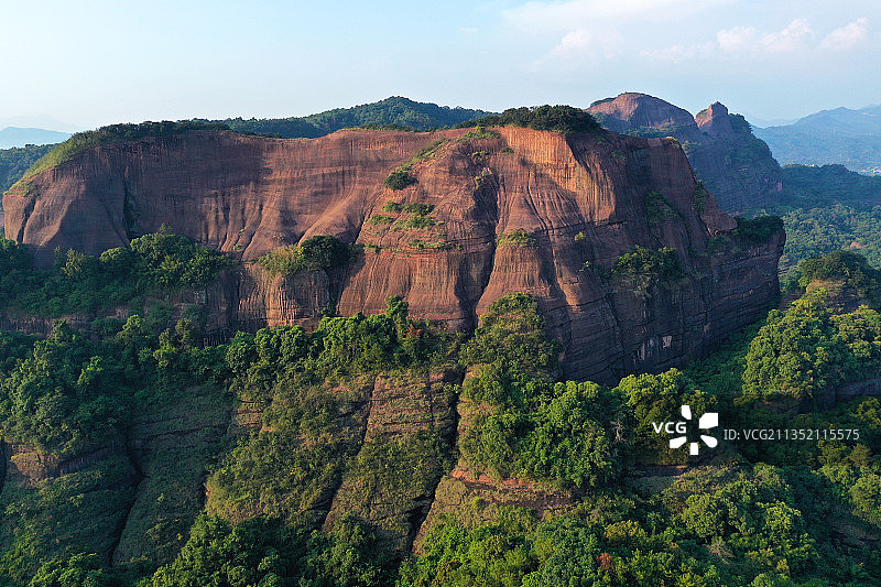 广东省韶关市仁化县中国红石公园丹霞山旅游风景区阳元石景区航拍图片素材