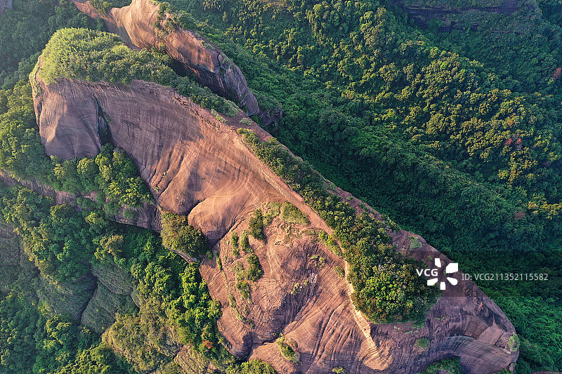 广东省韶关市仁化县中国红石公园丹霞山旅游风景区阳元石景区航拍图片素材