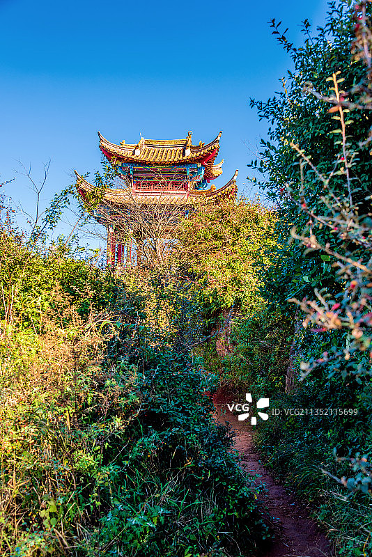 中国云南昆明西山风景区凌虚阁图片素材