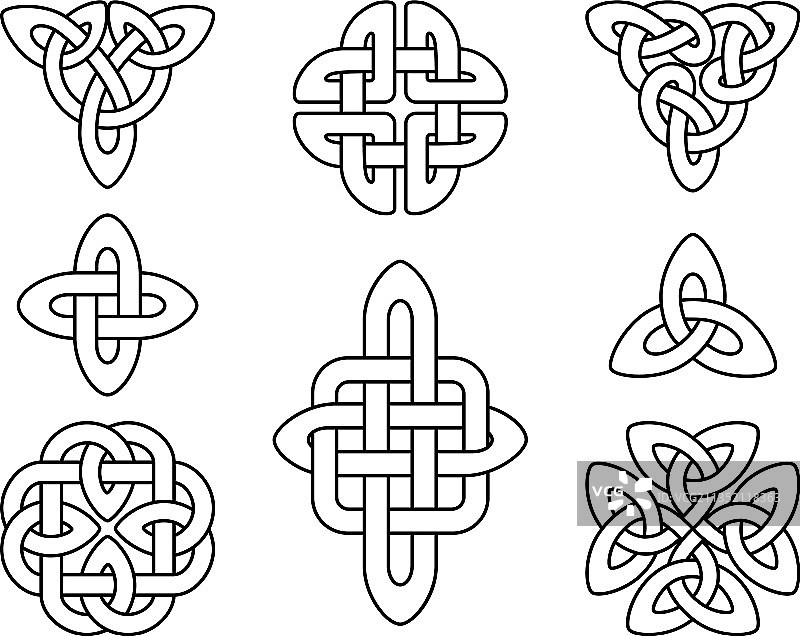 爱尔兰凯尔特结，斯拉夫神秘结标志图片素材