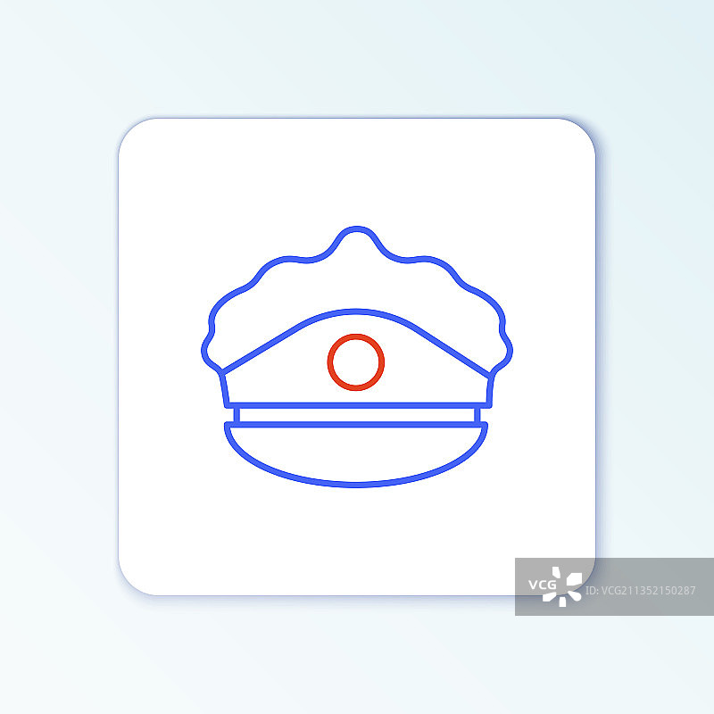带帽徽的警察帽子线条图标图片素材