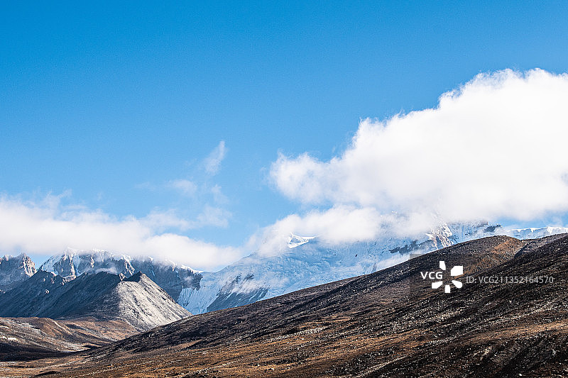 印度锡金邦北部雪山风光图片素材