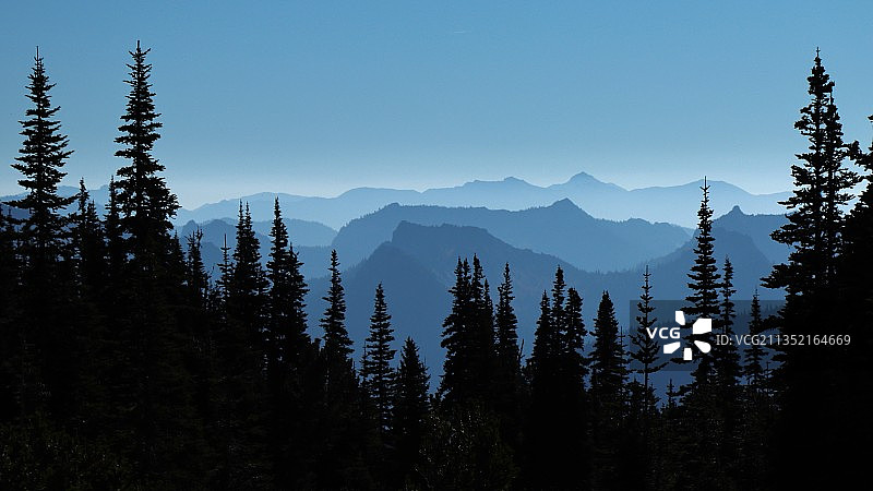 群山剪影美景图片素材