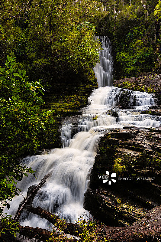 卡特林斯森林公园瀑布风景，新西兰图片素材