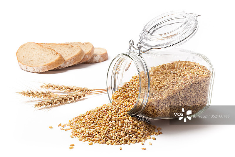 小麦面包和小麦颗粒图片素材