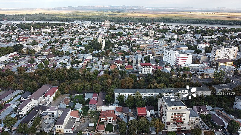 罗马尼亚拉霍维街城镇景观高角度视图图片素材