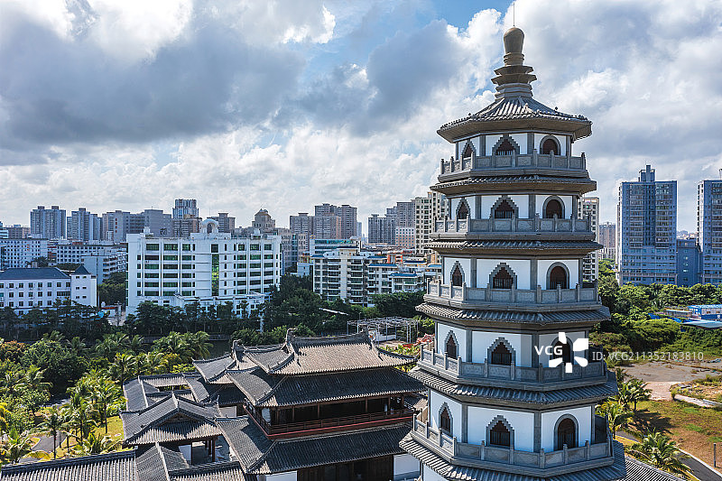 海南海口明昌塔公园古今建筑图片素材