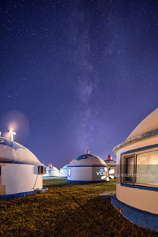 蒙古包之银河夜图片素材