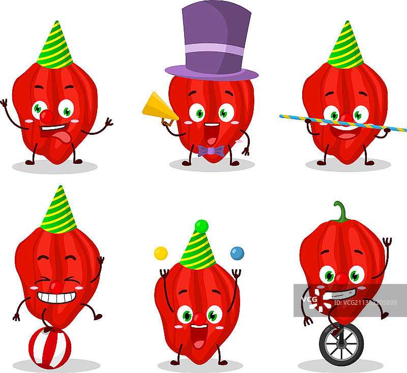 卡通红色哈瓦那辣椒角色图片素材