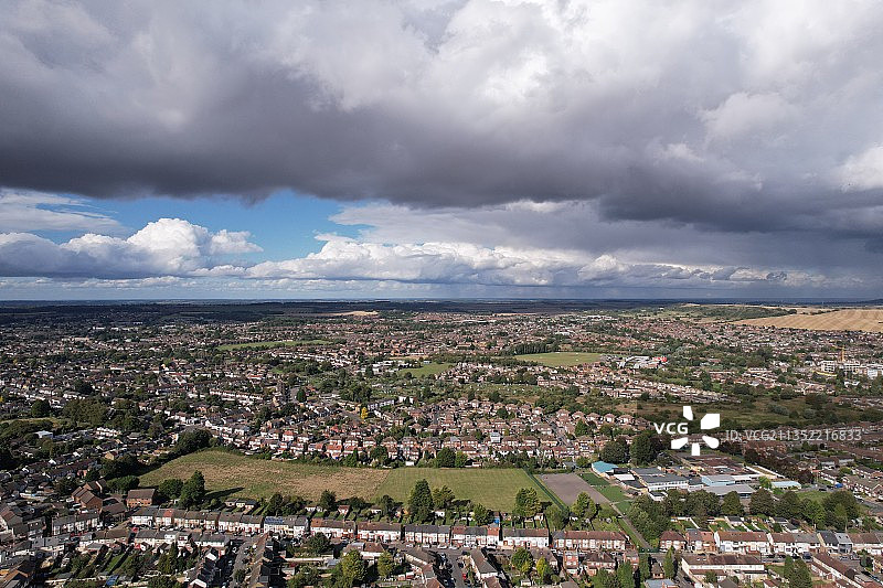 英国卢顿城镇景观俯视图片素材
