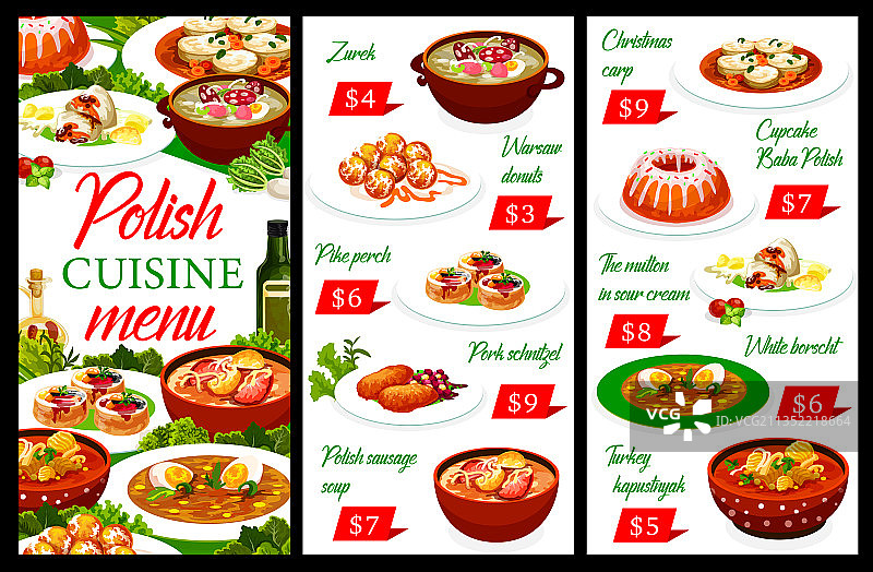 波兰美食餐厅菜单图片素材