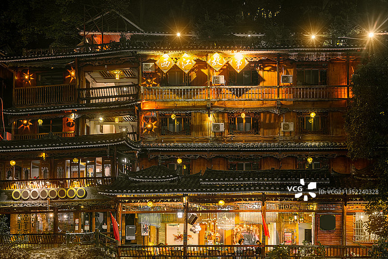 西江千户苗寨夜景图片素材