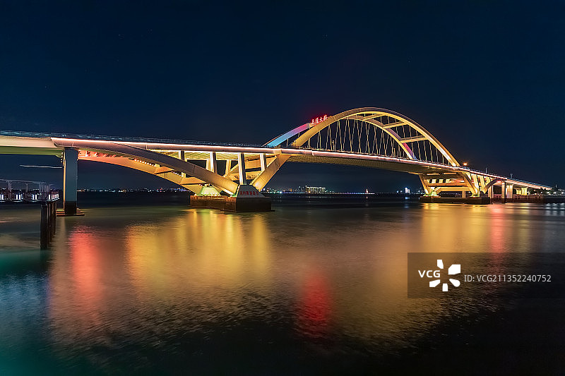 厦门五缘湾夜景五缘大桥图片素材