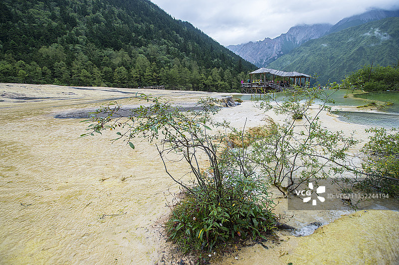 中国四川省阿坝藏族羌族自治州松潘县黄龙风景名胜区风光图片素材