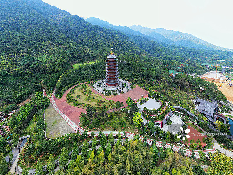 广东省韶关市乳源县云门山云门寺航拍图片素材