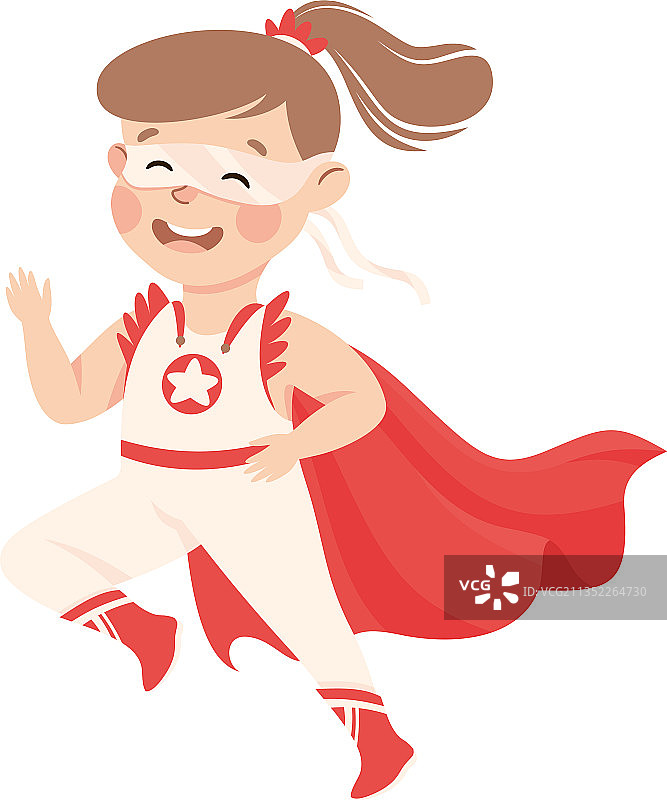 小女孩穿着超级英雄服装图片素材