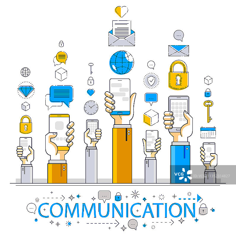 互联网通信和活动人群手部图片素材