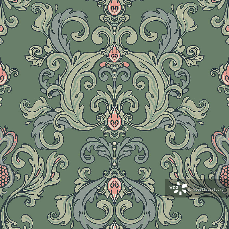 复古花卉无缝图案图片素材