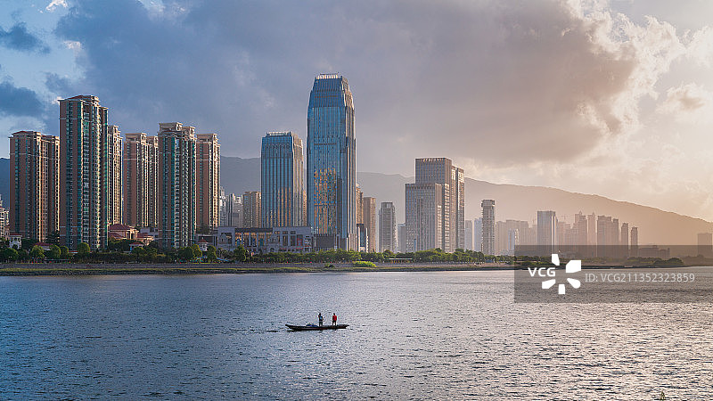 福州三江口生态公园闽江两岸风光（2021年国庆开园）图片素材