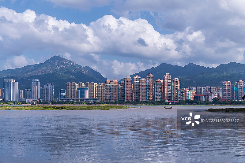 福州三江口生态公园闽江两岸风光（2021年国庆开园）图片素材