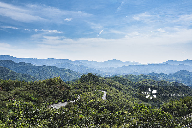 浙江宁波四明山盘山公路图片素材
