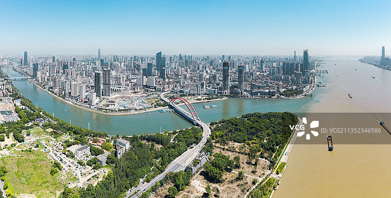 武汉两江交汇图片素材