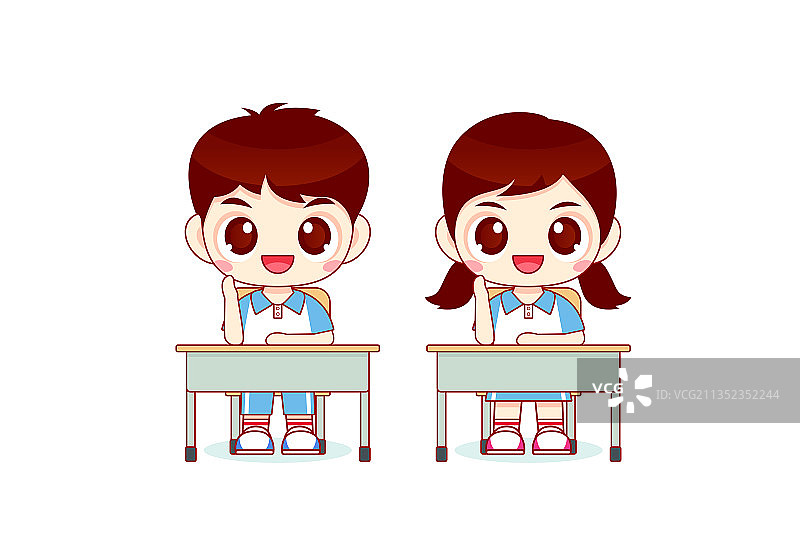 卡通课堂举手学生图片素材