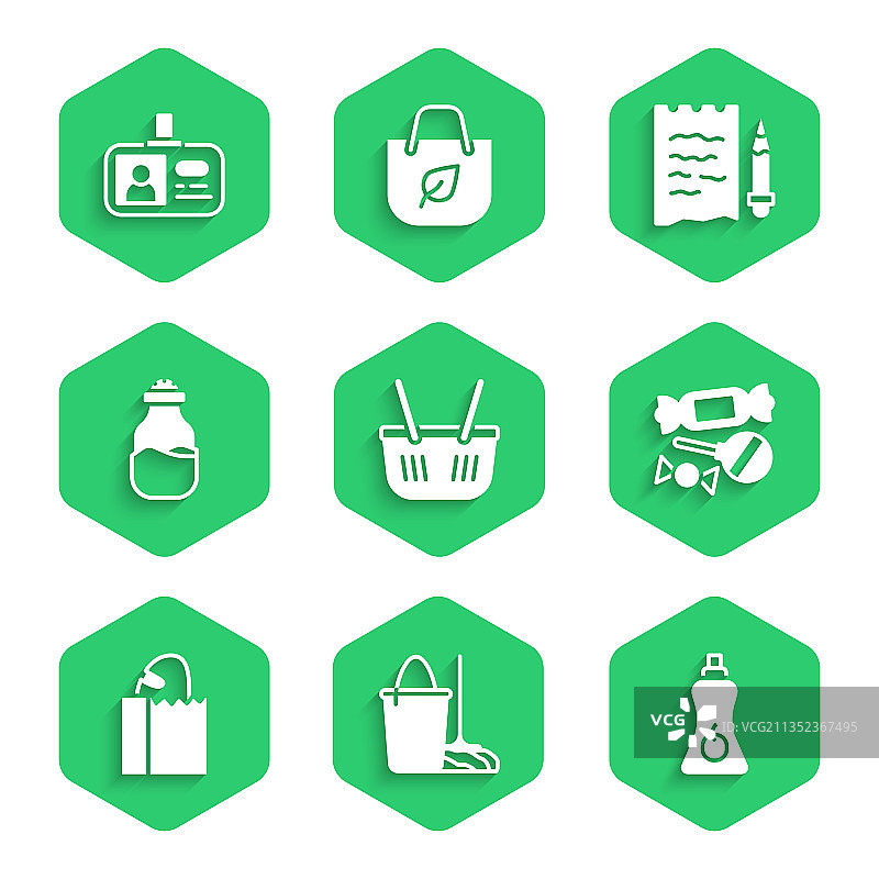 购物篮、拖把、水桶和酱油瓶图片素材