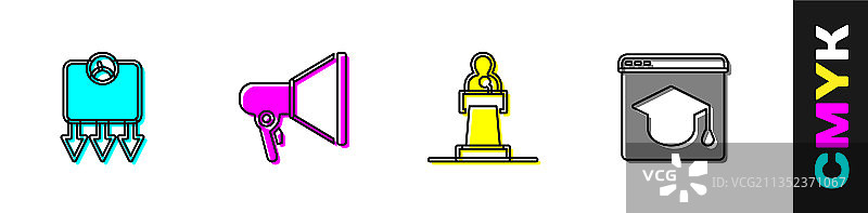 减肥相关素材，含扬声器和在线元素图片素材