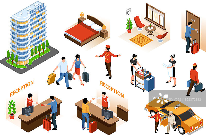 2.5D酒店场景图片素材