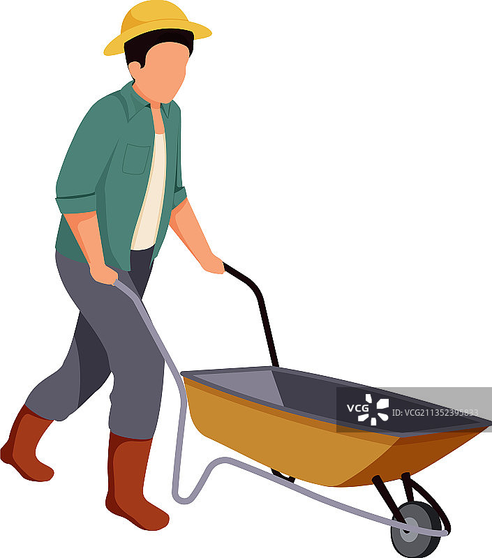 农民扁平风格素材图片素材