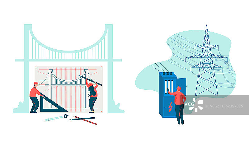 项目团队工程桥梁草图图片素材