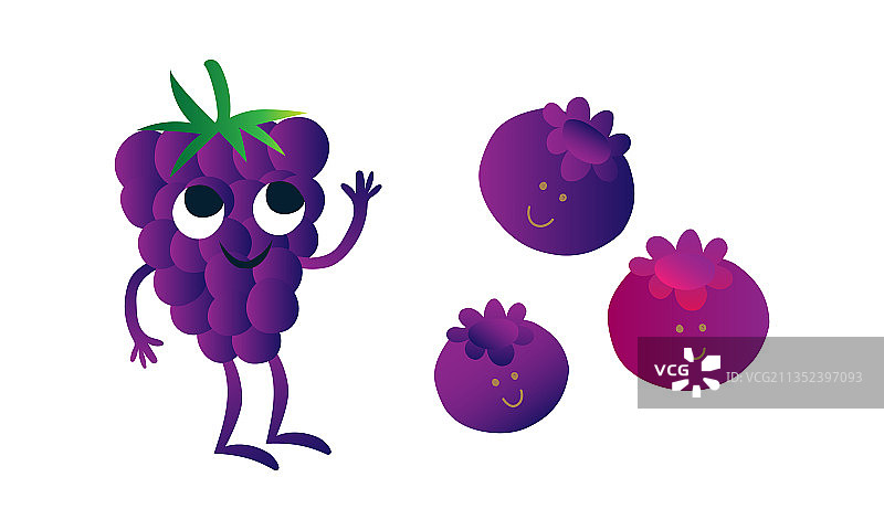 一套可爱拟人化的笑脸水果图片素材