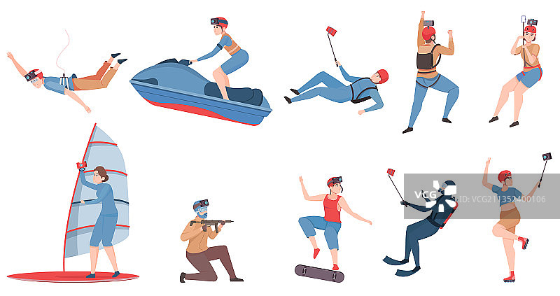 运动相机扁平化合集图片素材