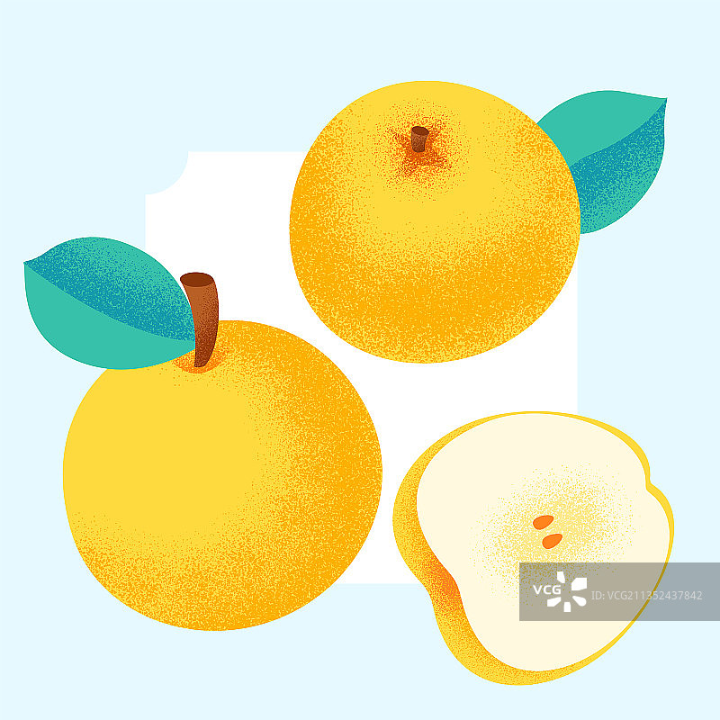 新鲜砀山梨梨矢量颗粒插画图片素材