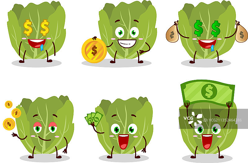 可爱的罗马生菜卡通形象图片素材