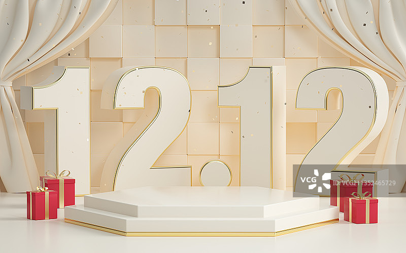 产品展台三维图形双12促销背景图片素材