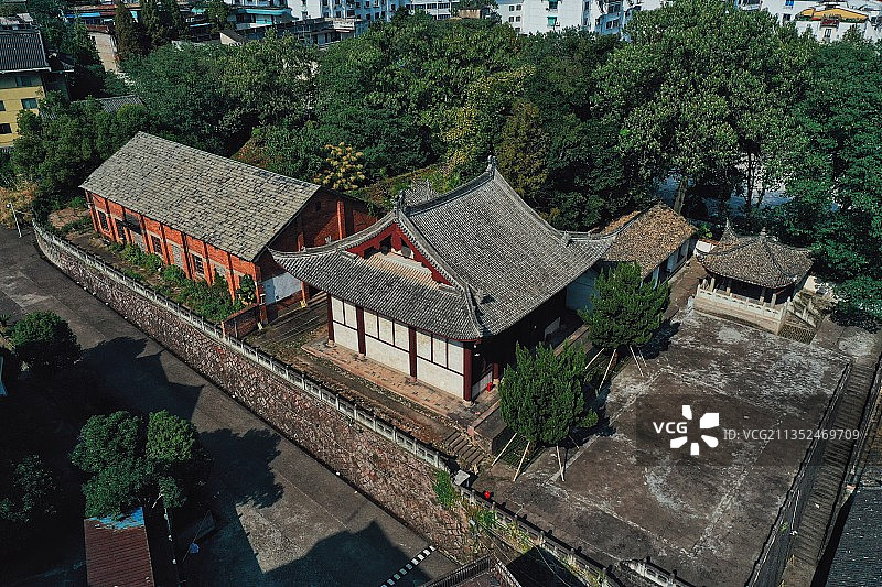 浙江金华天宁寺航拍图片素材