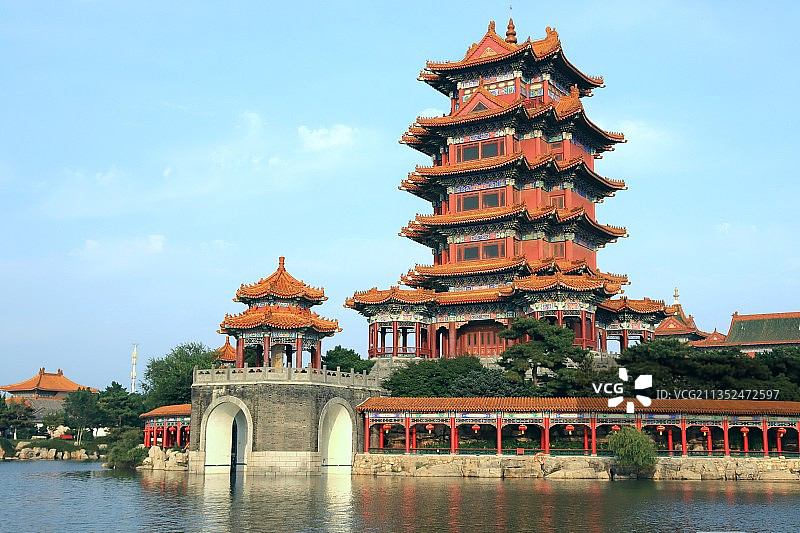 烟台蓬莱三仙山图片素材