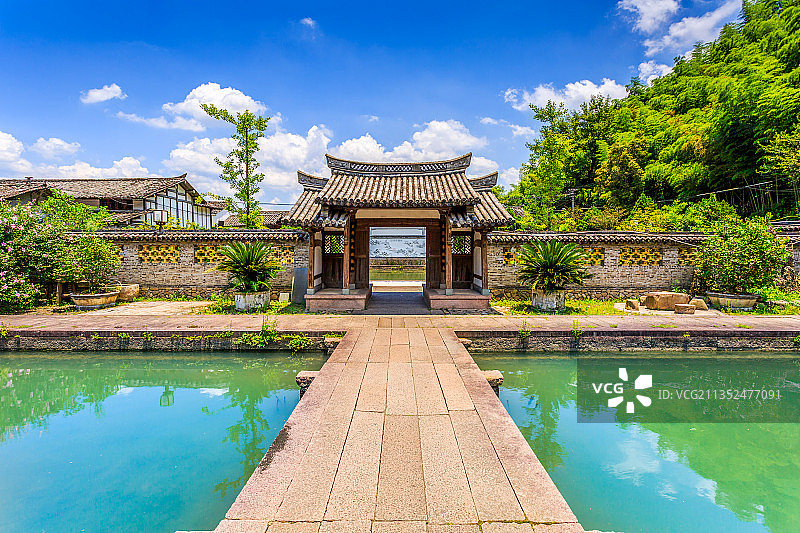 温州楠溪江崖头古镇风景图片素材