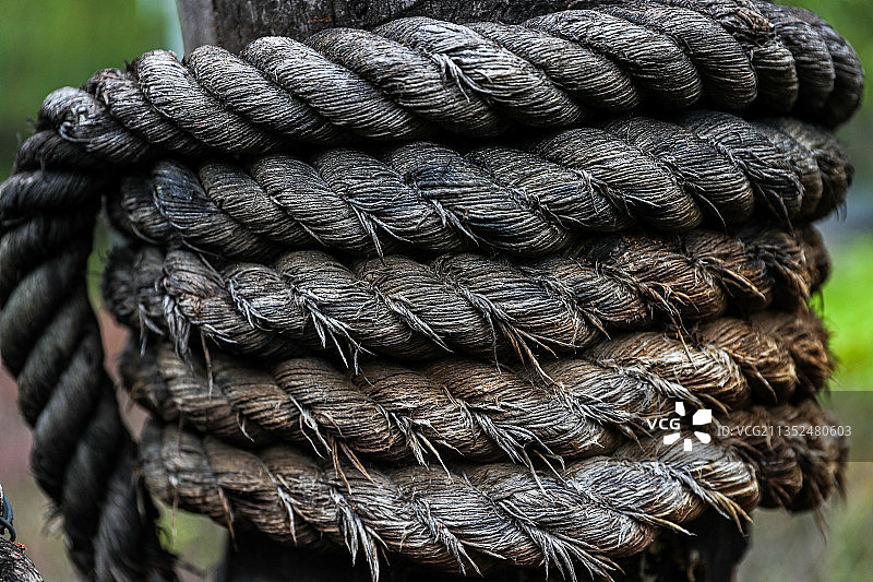 粗大的绳子缠绕在一起图片素材