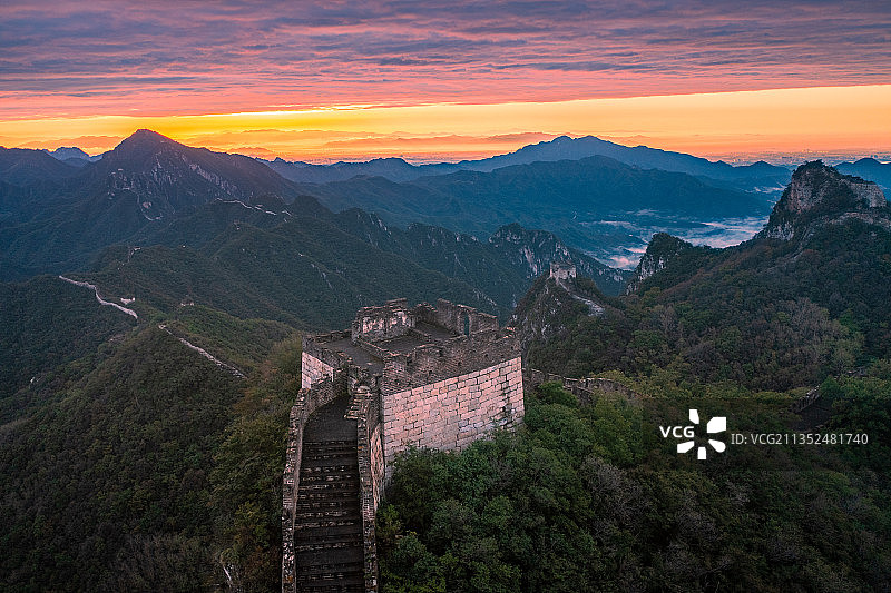 航拍北京怀柔箭扣长城图片素材