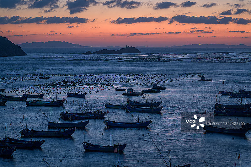 浙江省，舟山市，嵊泗县，枸杞岛，干斜码头日落之后图片素材