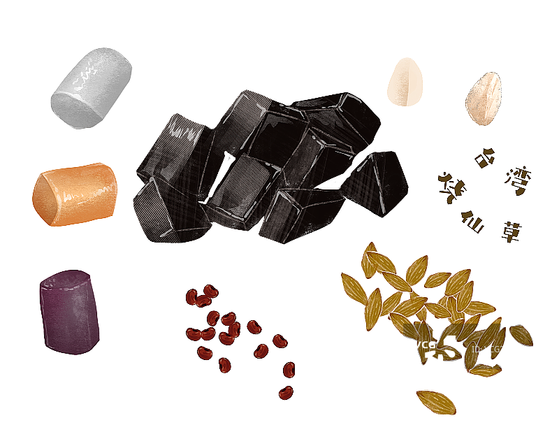 台湾烧仙草食材插画元素图片素材