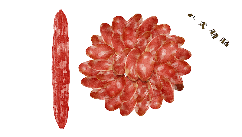 广式腊肠插画元素图片素材