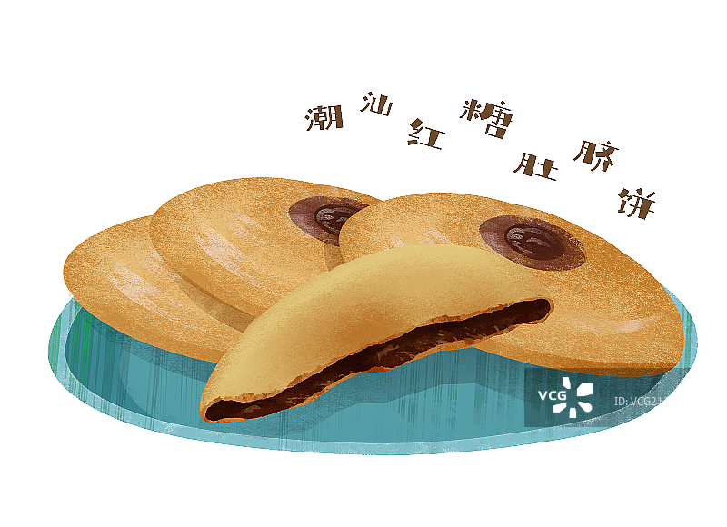 红糖肚脐饼插画元素图片素材