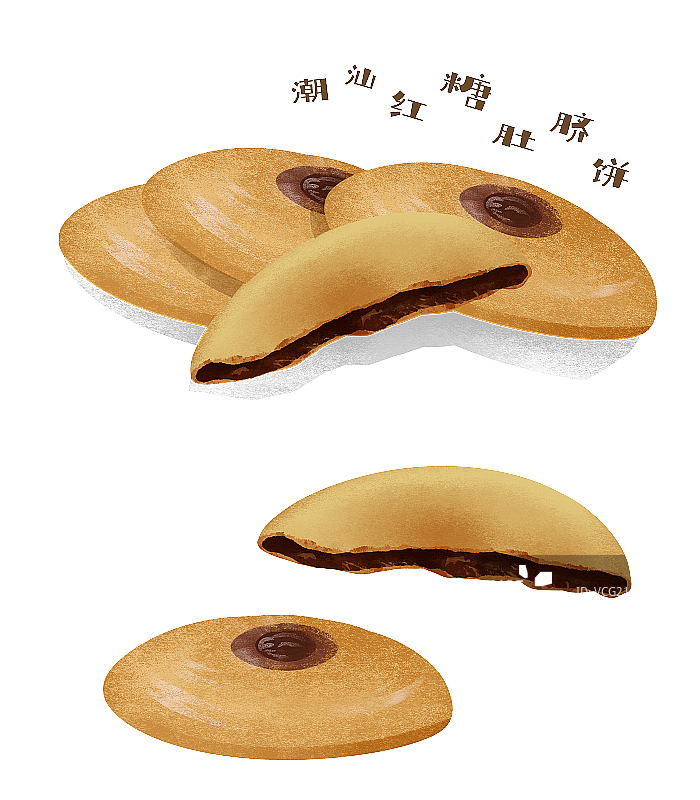 红糖肚脐饼插画元素图片素材