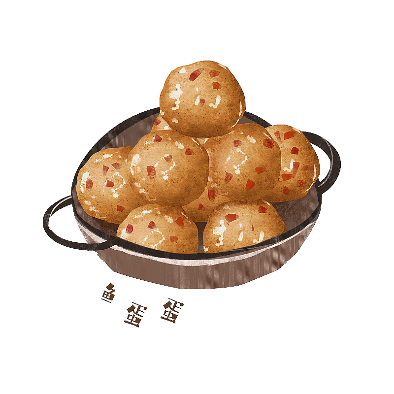 鱼蛋蛋插画元素图片素材