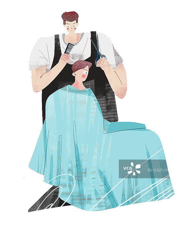理发师插画元素图片素材